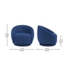 Lorna Swivel Solid Wood Round Chair in Navy Blue Colour