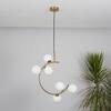 Gloster Contemporary White Glass Premium Ball Chandelier