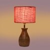 Devansh Pink Jute Table Lamp With  Wood Natural Base (7X13 Inches)-11