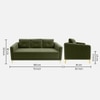 Arab Velvet 3 Seater Sofa Olive Green Color