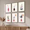 The Castle Decor Boho Abstract Botanical Wall Art Set of 6 Design 5 11x17 Inch