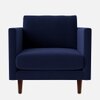 Tharoli Velvet 1 Seater Sofa Navy Blu in Colour