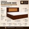 Aaranya Solid Wood Compact King Bed Hydraulic Storage Provincial Teak Finish Mattress 72 x 72 Inches