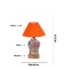 Devansh Conical Orange Cotton Shade Lamp With Wood & Mosaic Glass Base For Decoration/Office/Home/Gifting/Study For Decoration/Office/Home/Gifting/Study -(10X10X14.5) Inches -A
