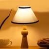 Devansh Multicolor Cotton Table Lamp With  Wood Natural Base (10X18 Inches)-33