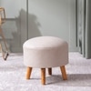 Brick Beige Faux Leather Ottoman