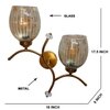 Devansh Metal Electric Wall Light in Gold Colour with Lavender Shade Count of 2 Lights