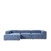 Elegantedge Wood Right Aligned 3-Seater With Upholstery Non Storage Sofa In Blue Colour