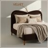Elaris Curve Comfort King Size Bed Bed in velvet With Engineer Wood Frame & Hydraulic Storage