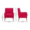 Leston Boucle Fabric Lounge Chair in Red Colour