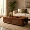 Oakley Sheesham Wood Sunburst Coffee Table in Walnut Finish