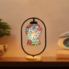 Devansh Multicolor Glass Wooden & Iron  Table Lamp -17 Inch Height  -Apj