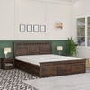 Madhavi Solid Wood Queen  Size Bed With Hydraulic Storage (Provincial Teak Finish)