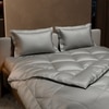 Stoa Paris Comforter Set Double Bed, 300TC Satin Double Bed Comforters in Harbour Mist Grey