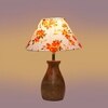 Devansh Multicolor Cotton Table Lamp With  Wood Natural Base (10X12.5 Inches)-37