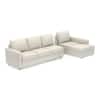 Apollo Sofa (Colour : Pearl, Cushion : Hard, Back Type : Regular, Seating Capacity : Right Aligned 3 Seater + Right Aligned Chaise)