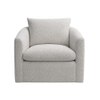 Oxford Boucle Fabric Lounge Chair in White Colour
