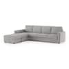 Apollo Fabric Sectional Sofa (Colour : Vapour Grey, Cushion : Hard, Back Type : Regular, Seating Capacity : Left Aligned 3 Seater + Left Aligned Chaise + Ottoman)