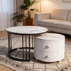 The Top Notch Round Nesting Table With Two Drawers