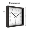 Spaces Unhooked Square Wooden Wall Clock, Black Frame, White Dial with Classic Numerals and Dot Track