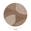 Handmade Round Wool Rug Modern Geometric Beige 9 Feet Carpet