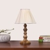 Devansh Off-White Cotton Vintage  Lamp With Wood Base (12X12X17)