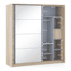 Loretta Sliding Door Wardrobe With Mirror in Sonoma Oak Finish