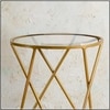 Contemporary Iron Side Table in Gold Colour