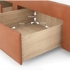 Holmebrook Engineered Wood Queen Size Drawer Storage Upholstered Bed in Tan Leatherette Colour