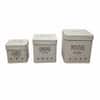 Galvanized Rectangular Metal Onion Potato Garlic Storage Container Set In Beige Colour