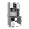 Avenly Study Table with Storage Grey and Frosty White