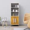 Hexa Engineered Wood Bookshelf Multipurpose Storage Rack in Frosty White and Giant Wood Colour