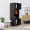 Hexa Red Crockery Unit Multipurpose Wooden Storage Cabinet in Flower Wenge Colour