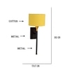 Devansh Metal Electric Wall Light in Black Colour with Yellow Shade Count of 1 Light