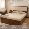 AIAN Baldwin Queen Size Storage Bed with Drawers in Walnut Colour