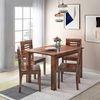 Capra Solid Wood Dining Chair Set Of 2 In Teak Finish