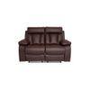 Magna Leatherette Two Seater Manual Recliner in Brown Colour