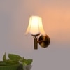 Devansh Gold Wall Mounted Lamp With Off-White Cotton Shade