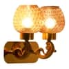 Plantation Dual Light Glass and Metal Wall Light