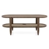 Tora Solid Wood And Cane Coffee Table In Danish Walnut Finish