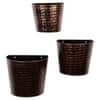 Hammered Wall Planter Set Of 3 In Copper And Black Colour