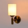 Devansh Metal Electric Wall Light in Gold Colour with off-white Shade Count of 1 Light