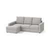 Apollo Compact Sofa (Colour : Vapour Grey, Cushion : Hard, Back Type : High Back, Seating Capacity : Left Aligned 2 Seater + Left Aligned Chaise + Ottoman)