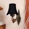 Devansh Gold Antique Wall Mounted Lamp With Black  Cotton Shade