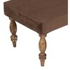 Bestone Sheesham Wood Accent Dining Bench (Taupe Brown Velvet Teak Finish)