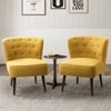 Azal Accent Chair in Yellow Colour Set 2 Solid Wood Accent Chair in Yellow Colour