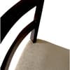 Newport wood Dining Chair in Beige Mossy Fabric Cushioning with DARK WALNUT FINISH