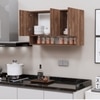 3 Doors Modular Wall Mounted Kitchen Cabinet With Organizer Shelf In Cochwood Brown Finish