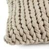 Rapunzel Pale Whisper Hand Braided Cotton Knitted Decorative Cushion Cover 16 x 16 Inches