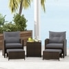 Carry Bird Wicker Patio Furniture Outdoor Balcony Chairs In Brown And Grey Colour